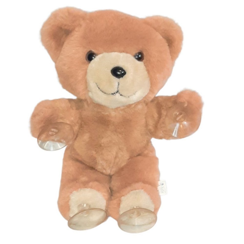 VINTAGE 1983 TRUDY BROWN BEAR WINDOW SUCTION CUP PLUSH STUFFED ANIMAL TOY 10"